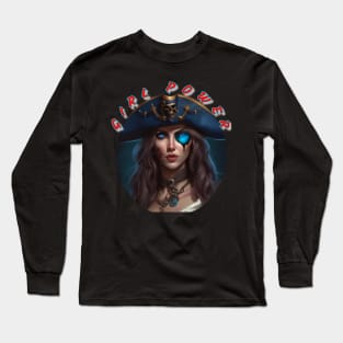 Girl power, blue eyed pirate Long Sleeve T-Shirt